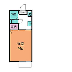 セジュール八事 2階1Kの間取り