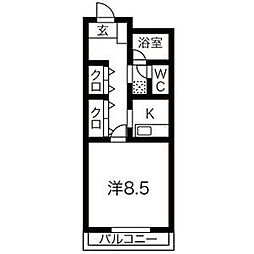 NTビル塩釜 1Kの間取図画像