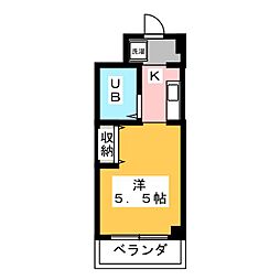 サンクレール 1Kの間取図画像