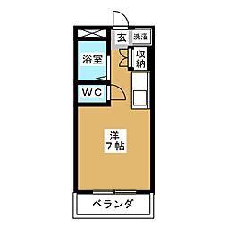 三角堂 ワンルームの間取図画像