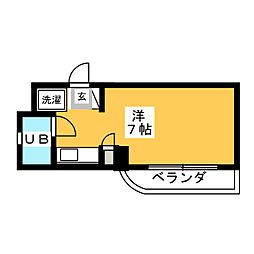 三角堂 ワンルームの間取図画像