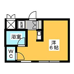 第二池場ハウス ワンルームの間取図画像