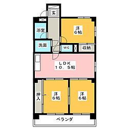 ファミーユはりや 3LDKの間取図画像