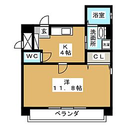 アルスこんどう 1Kの間取図画像