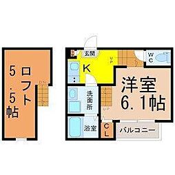 名古屋市天白区大坪2丁目アパート 1Kの間取図画像