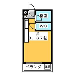 八事イースト ワンルームの間取図画像