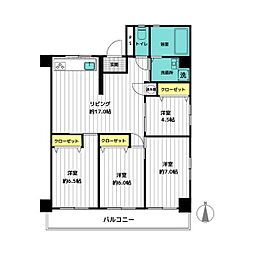 プラザ・フェニックス 4LDKの間取図画像