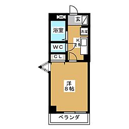 グレイス塩釜 1Kの間取図画像