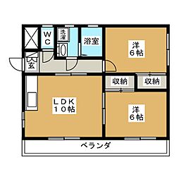 ルミエール塩釜 2LDKの間取図画像