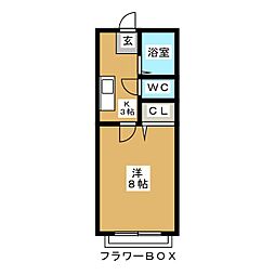アムールプルミエ 1Kの間取図画像