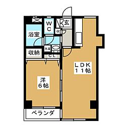 ARK21ビル 1LDKの間取図画像