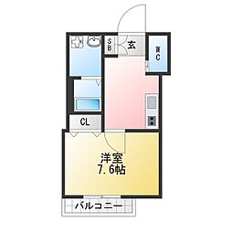 INOVE天白八幡山 1Kの間取図画像
