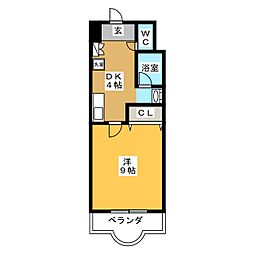 フェイム塩釜 1Kの間取図画像