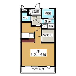 プレミワール ワンルームの間取図画像