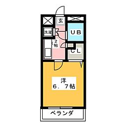アクトピア八事1 1Kの間取図画像