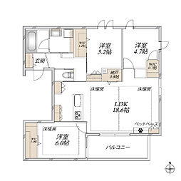 LUXE Noir 3LDKの間取図画像