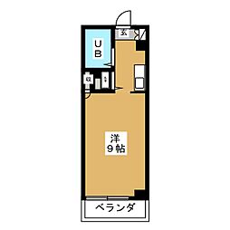 ウイング元八事 ワンルームの間取図画像