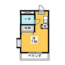 グレイス桜 3階ワンルームの間取り