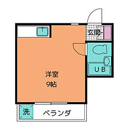 天白山田ビル 4階ワンルームの間取り