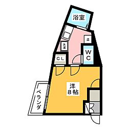 Ｂｅ−Ｈｏｕｓｅ 3階1Kの間取り