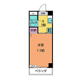 さくまビル 4階1Kの間取り
