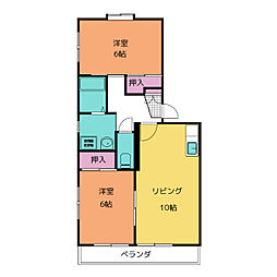 パークレジデンス 3階2LDKの間取り