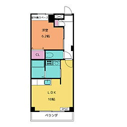 リュミエール 2階1LDKの間取り
