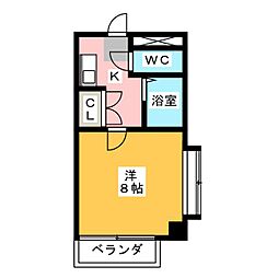 ラ・メゾン・メルヴェイユ 5階1Kの間取り