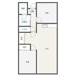 ファミーユ浅井A 2LDKの間取図画像