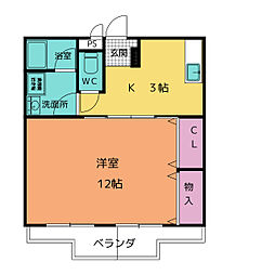 Limpia Live 3階1Kの間取り