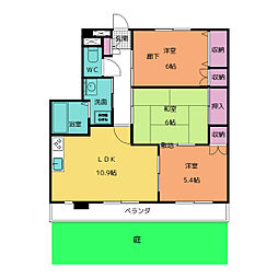 フォレストフィールド梅森台 1階3LDKの間取り
