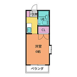 メゾン・ド・エクラ 4階ワンルームの間取り