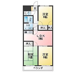 サンハイツ日進 3LDKの間取図画像