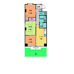 プラティークヴィラ 1階3LDKの間取り