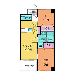 Tiffany 3階1SLDKの間取り