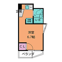 プレアール名古屋原 ワンルームの間取図画像
