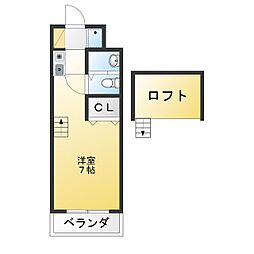 arrheights平針 ワンルームの間取図画像