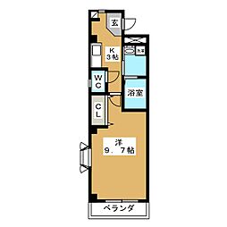 アンソレイエ 1Kの間取図画像