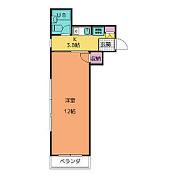 ピュアササキ 1Kの間取図画像