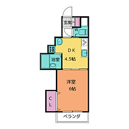 ゴールデンハイツ平針 1DKの間取図画像
