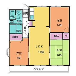 エラン平針 3LDKの間取図画像