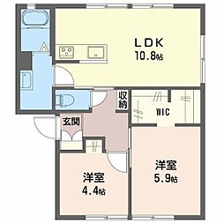 オデッセイ島田C 2LDKの間取図画像