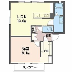 オデッセイ島田C 1LDKの間取図画像