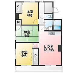 向が丘ハイツ 3LDKの間取図画像