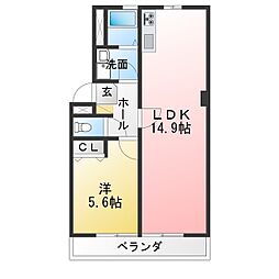 ヒルズハイム153 1LDKの間取図画像
