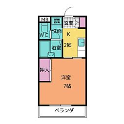 ブリーズ2 1Kの間取図画像