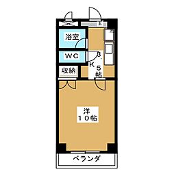 サンシャイン・加藤 1Kの間取図画像
