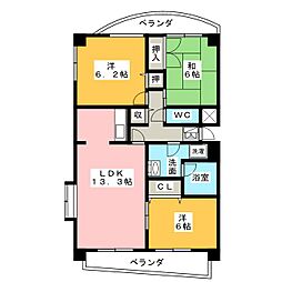 ファミーユ植田東 3LDKの間取図画像