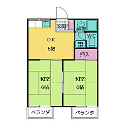 第2ハイツ平與 2DKの間取図画像