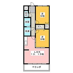 ＣＡＳＡ・Ａ 1階2LDKの間取り